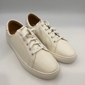 H&M WOMEN'S SNAKESKIN-PATTERNED SNEAKERS WHITE